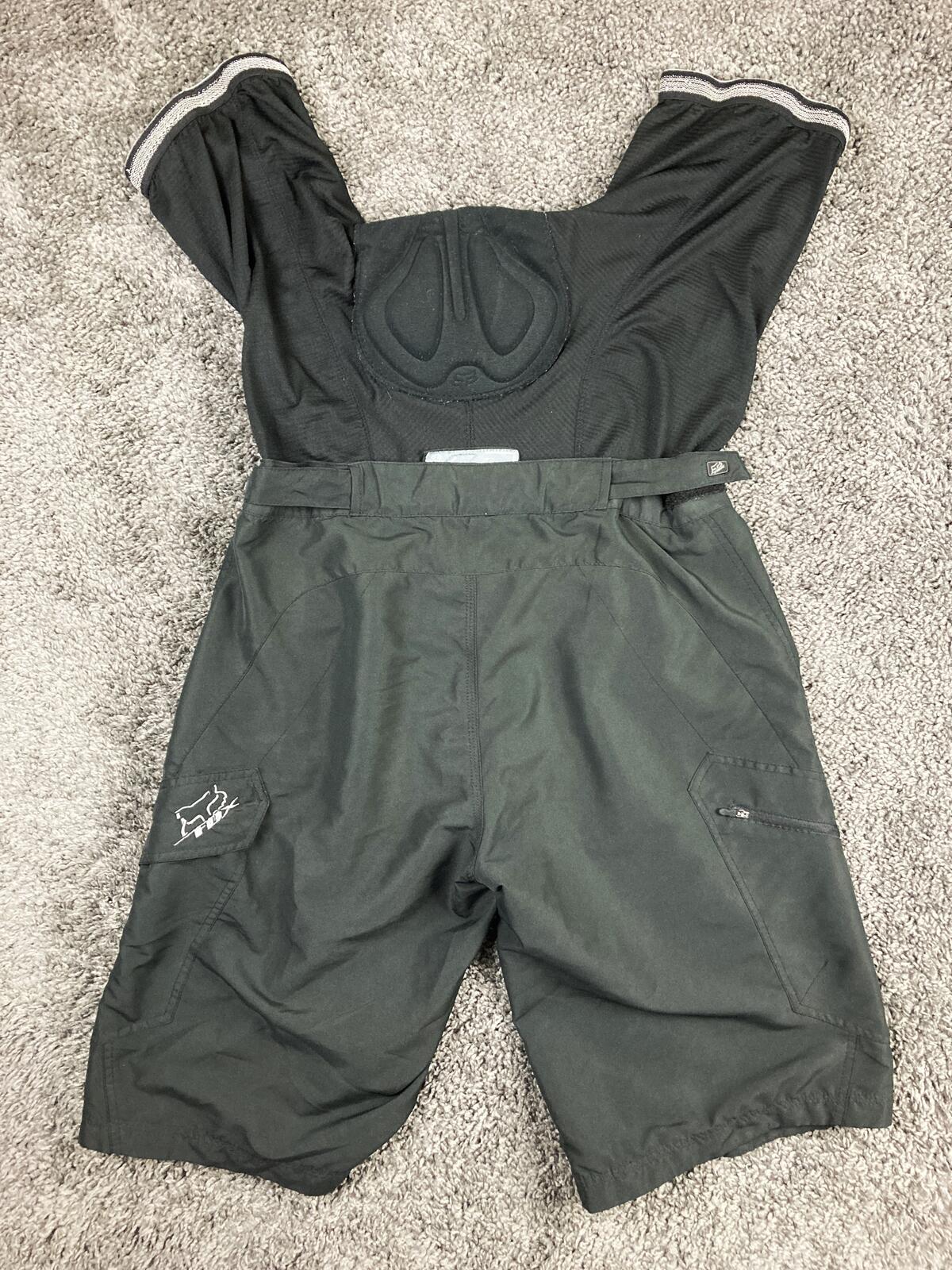 Fox Racing Ranger Cargo MTB Shorts Mens Black Mountain Bike Padded Liner Sz 34