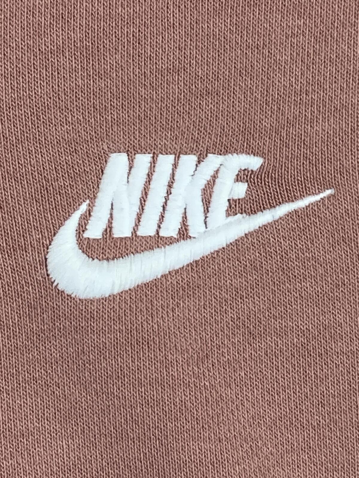 Nike Women's Club Lace Up Hoodie Rust Pink Sweatshirt Pullover Kangaroo Pocket L