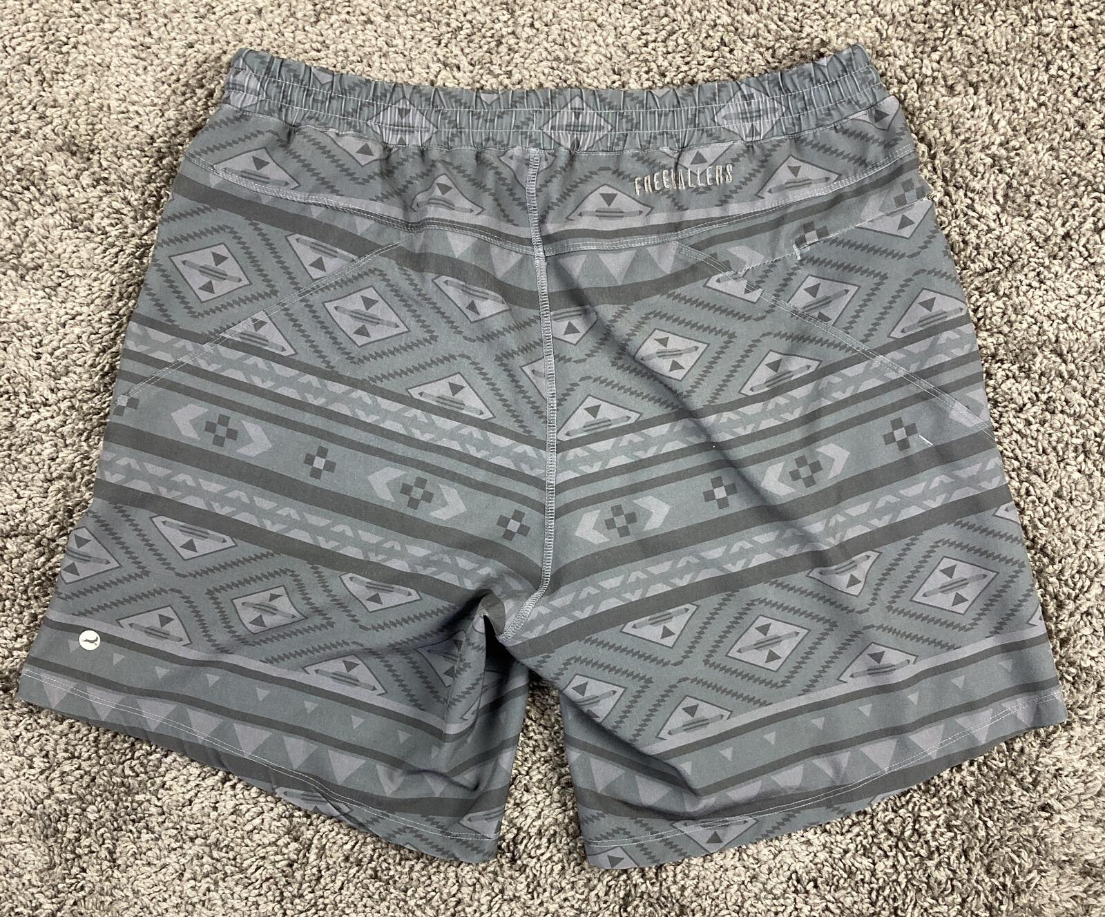 Freeballers by Meripex Apparel Mens L Grey Aztec Lined 8" Athletic Shorts