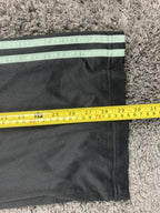 Adidas Women'sTrack Pants Black Mint Green 3-Stripe Straight Leg Sz L