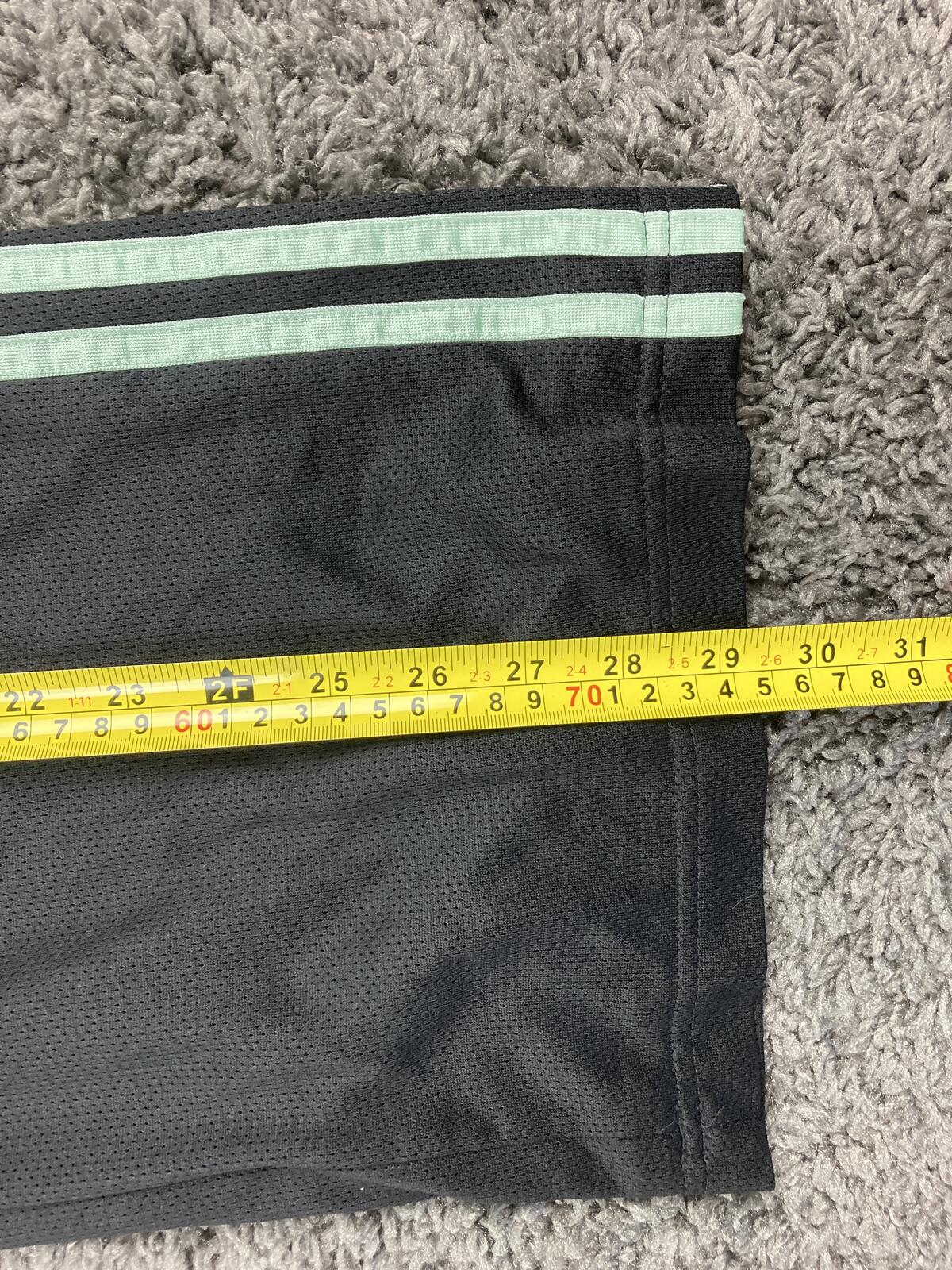 Adidas Women'sTrack Pants Black Mint Green 3-Stripe Straight Leg Sz L