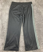 Adidas Women'sTrack Pants Black Mint Green 3-Stripe Straight Leg Sz L