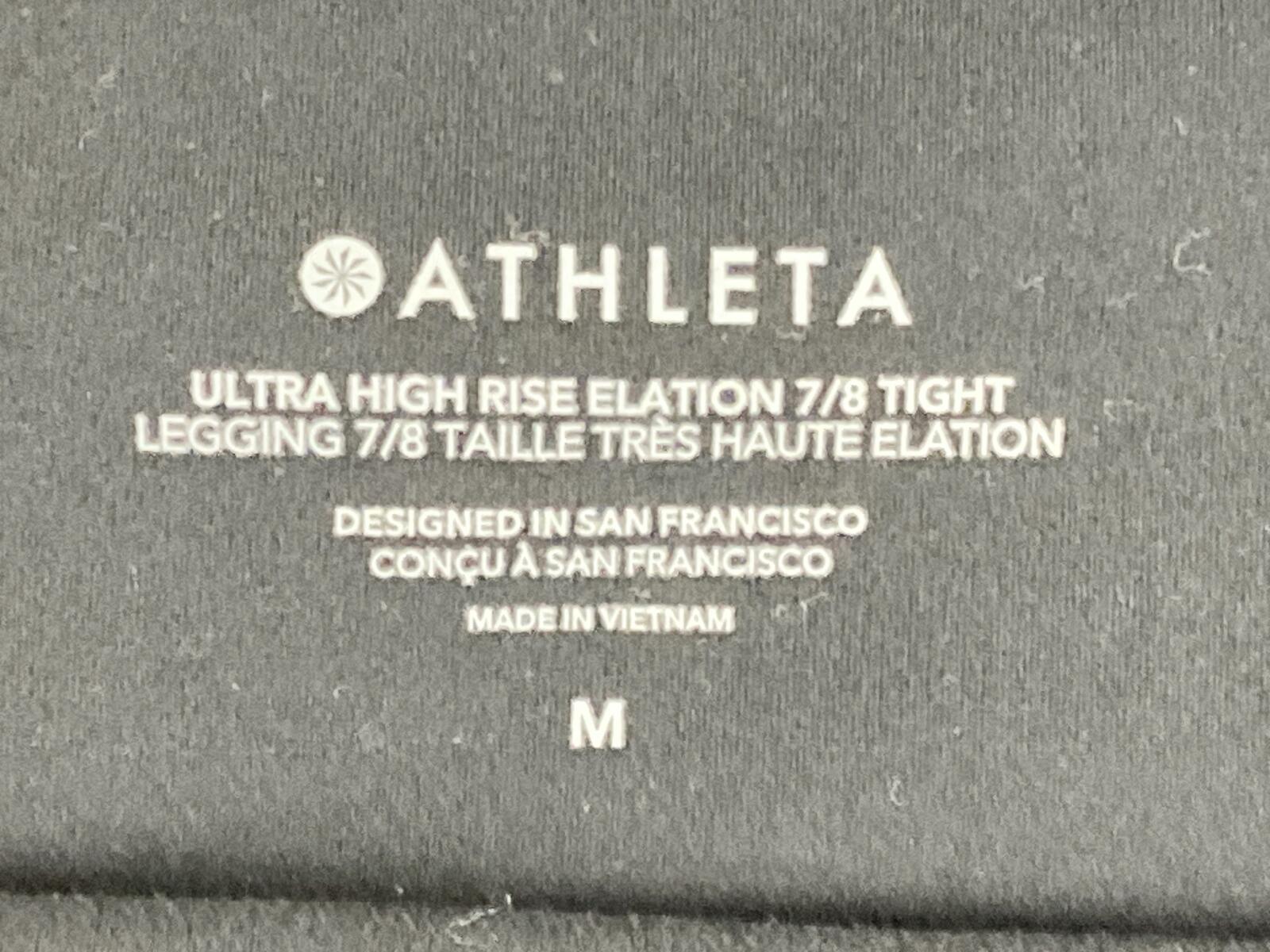 Athleta Ultra High Rise Elation 7/8 Tight Leggings Black Yoga Pants Size Medium