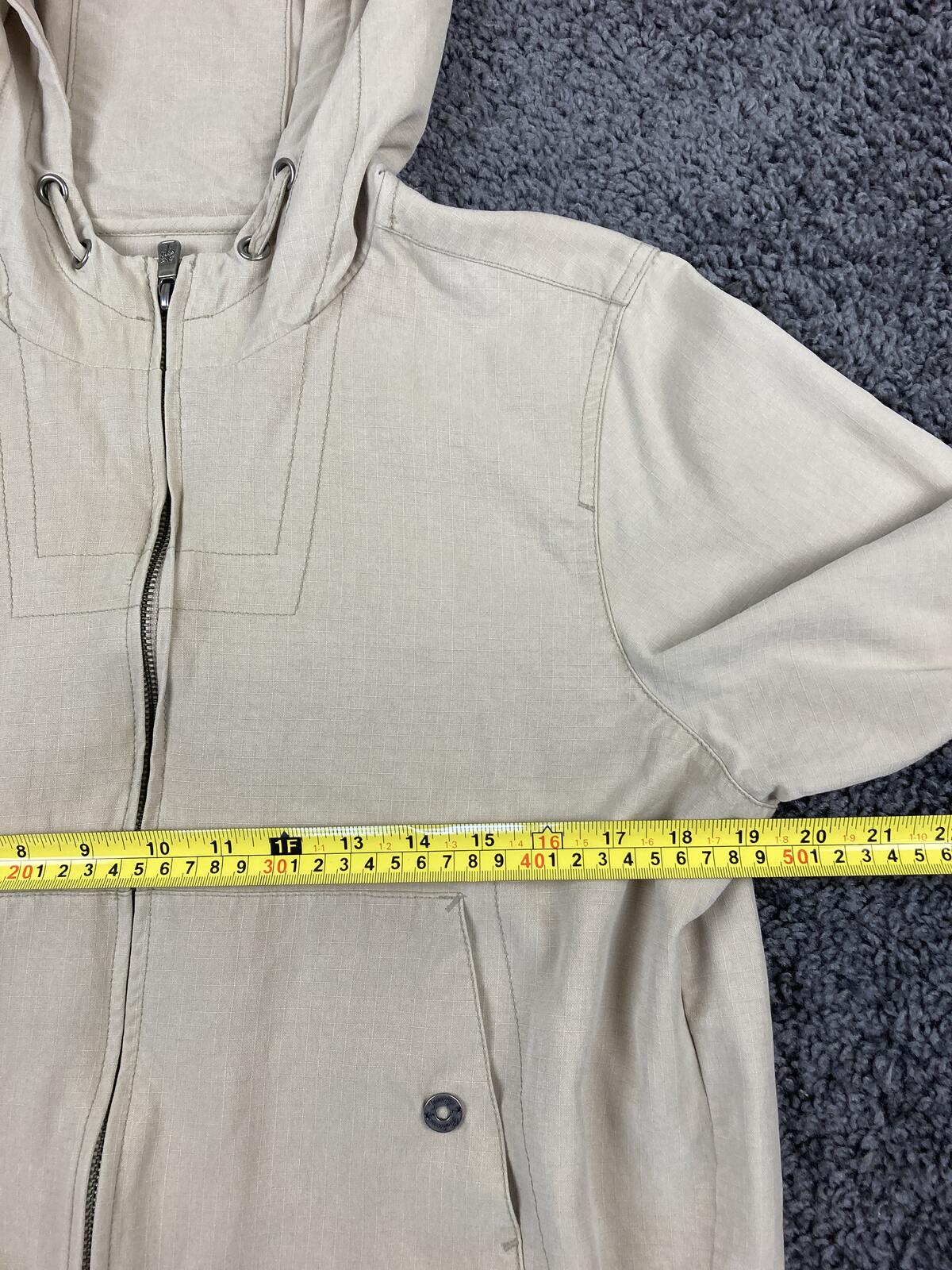 Tommy Bahama 100% Silk Full Zip Hooded Jacket Women's Cream Beige Sz Medium 8/10
