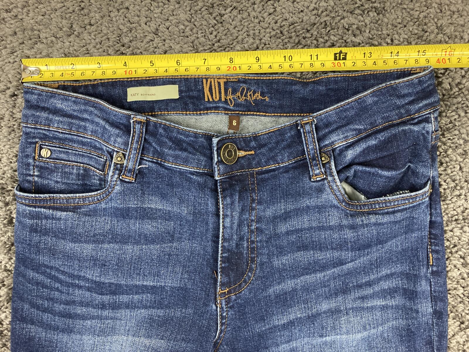 KUT from the Kloth Katy Boyfriend Jeans Womens Dark Wash Stretch Denim Sz 6