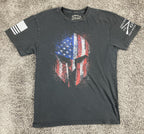 Grunt Style American Spartan 2.0 T-Shirt Mens Black Flag Helmet Graphic Sz M