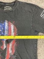 Grunt Style American Spartan 2.0 T-Shirt Mens Black Flag Helmet Graphic Sz M