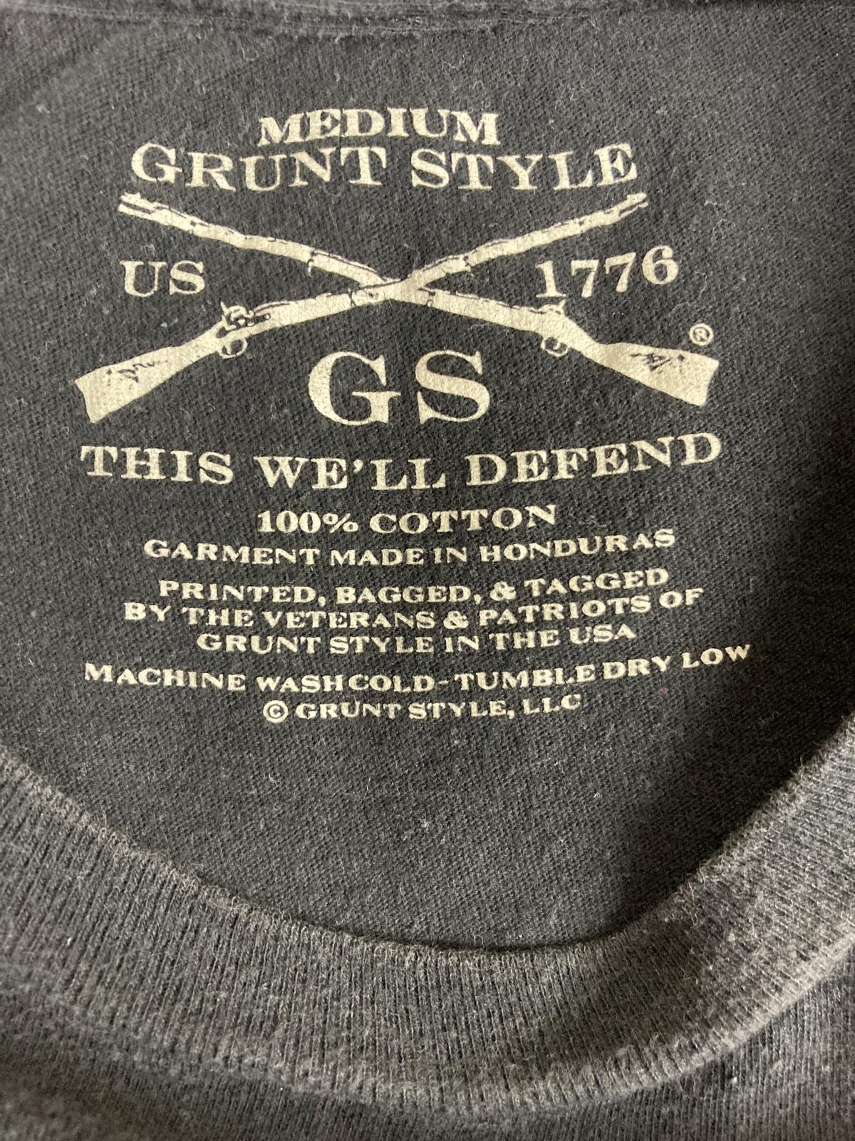 Grunt Style American Spartan 2.0 T-Shirt Mens Black Flag Helmet Graphic Sz M