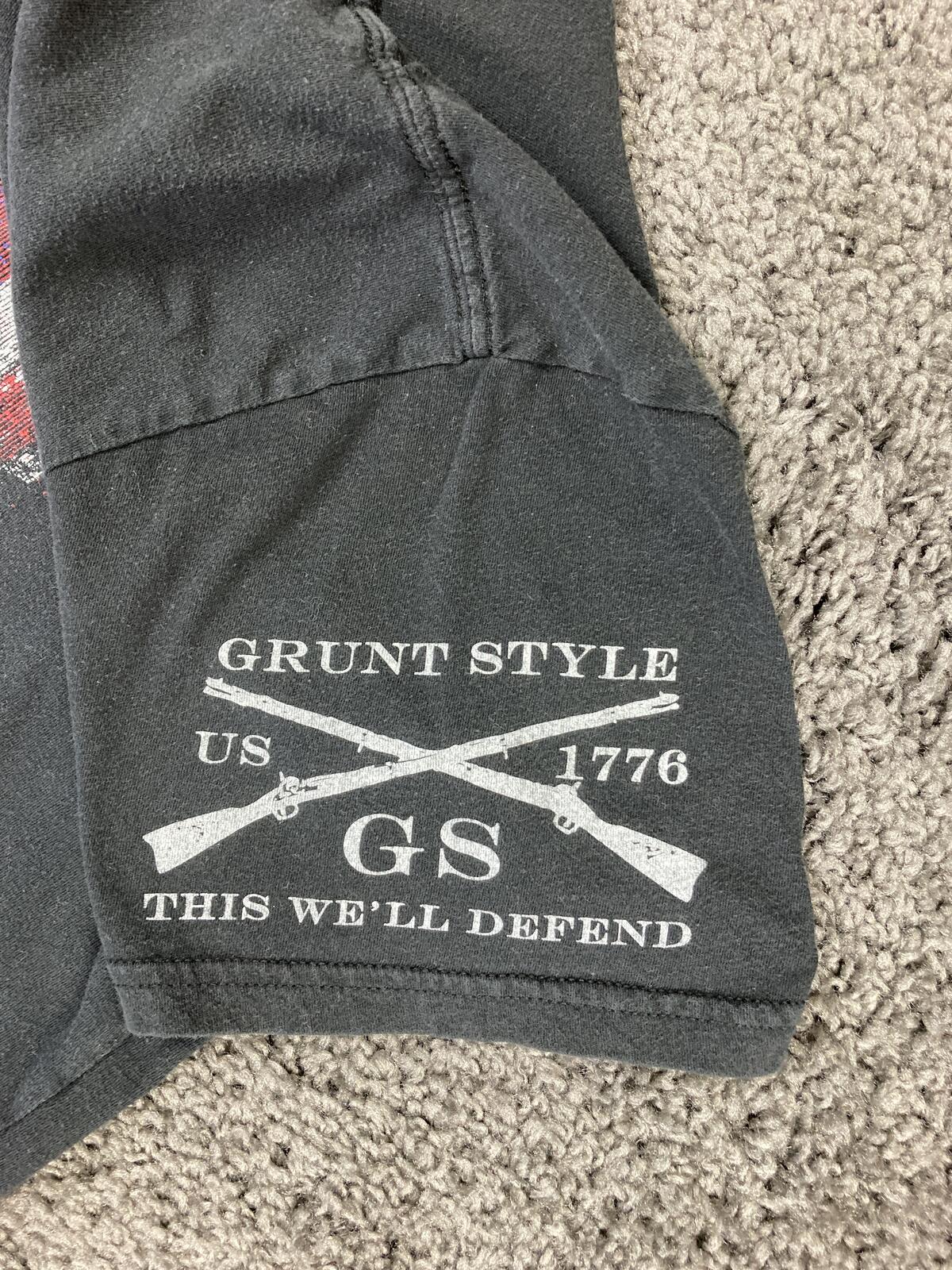 Grunt Style American Spartan 2.0 T-Shirt Mens Black Flag Helmet Graphic Sz M