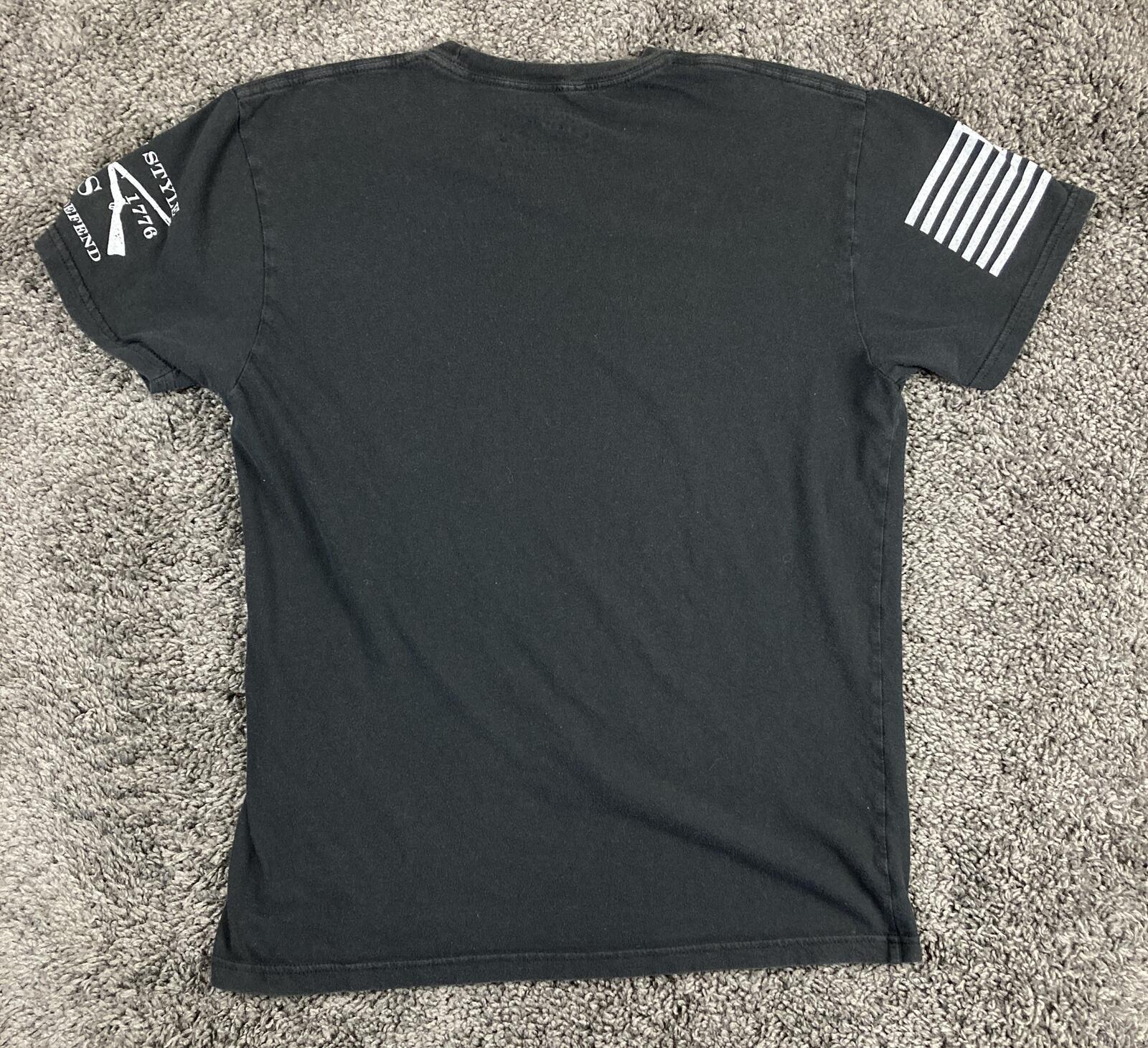 Grunt Style American Spartan 2.0 T-Shirt Mens Black Flag Helmet Graphic Sz M
