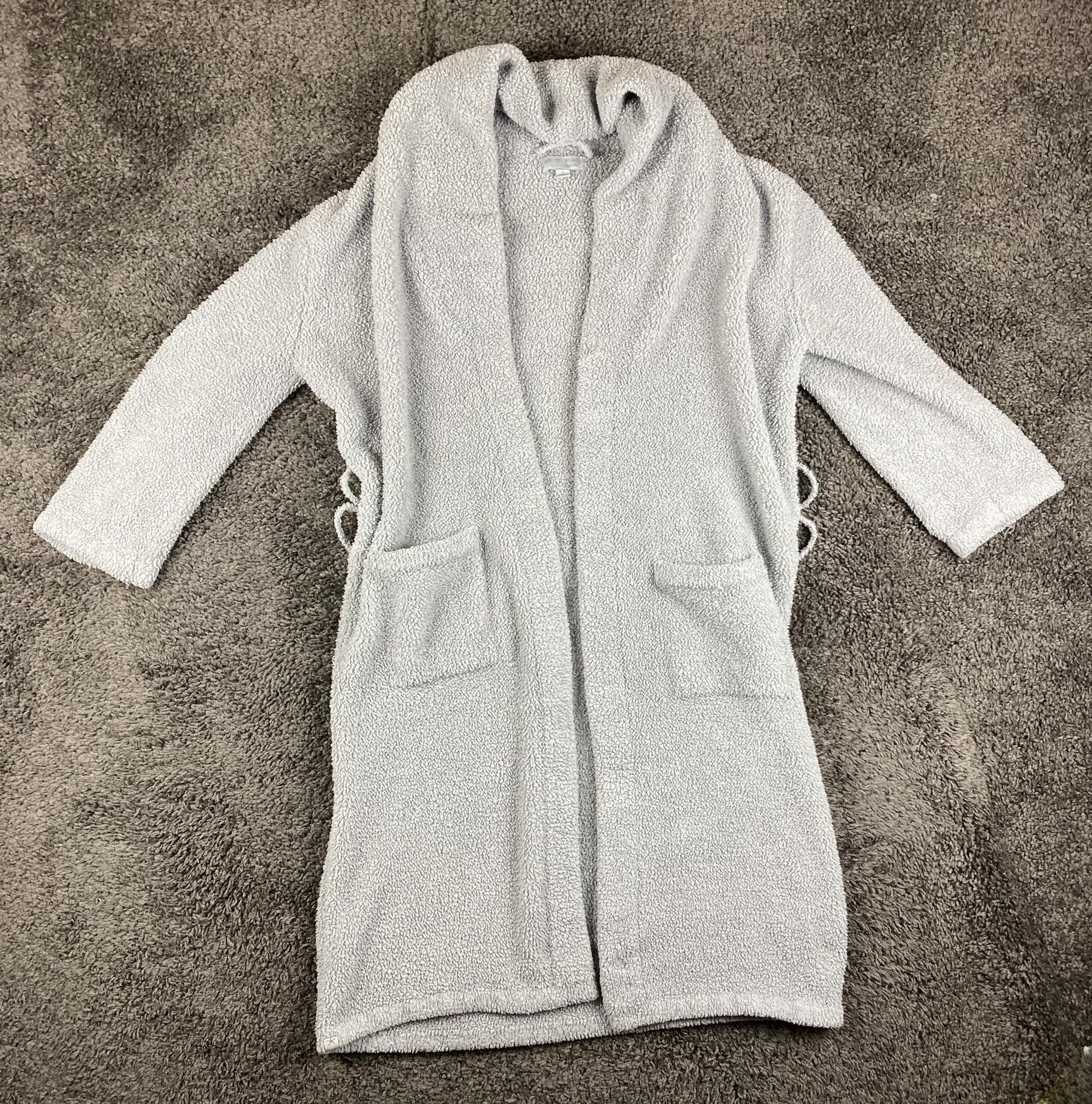 Barefoot Dreams CozyChic Adult Robe Gray Unisex Luxury Plush Missing Sash Size 1