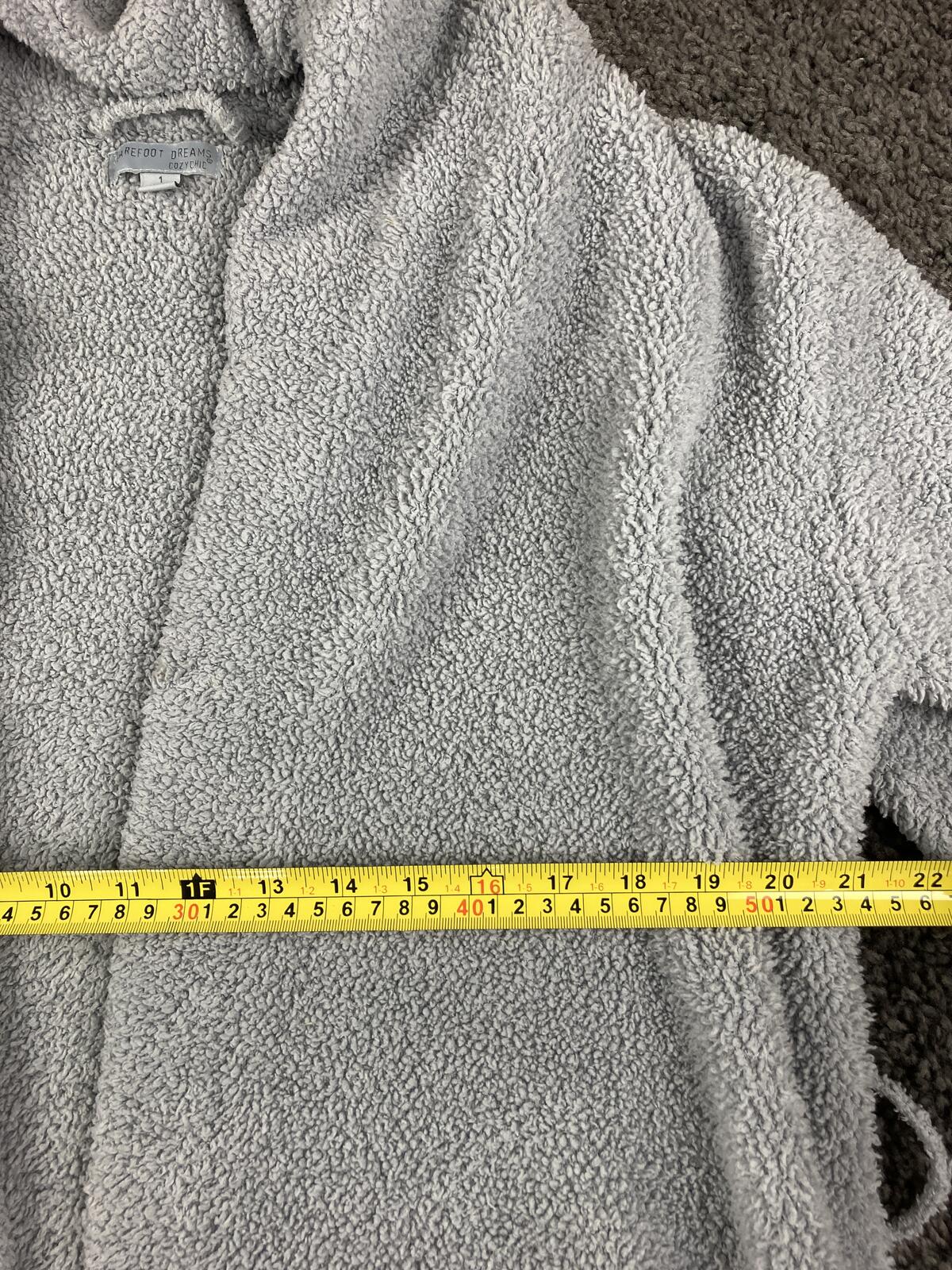 Barefoot Dreams CozyChic Adult Robe Gray Unisex Luxury Plush Missing Sash Size 1