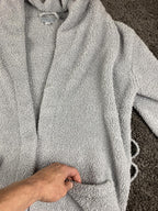 Barefoot Dreams CozyChic Adult Robe Gray Unisex Luxury Plush Missing Sash Size 1