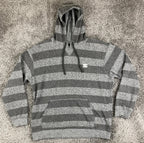 DC Shoes Mens Striped Hoodie Gray Marled Knit Skateboarding Sweatshirt Sz XL