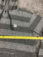 DC Shoes Mens Striped Hoodie Gray Marled Knit Skateboarding Sweatshirt Sz XL