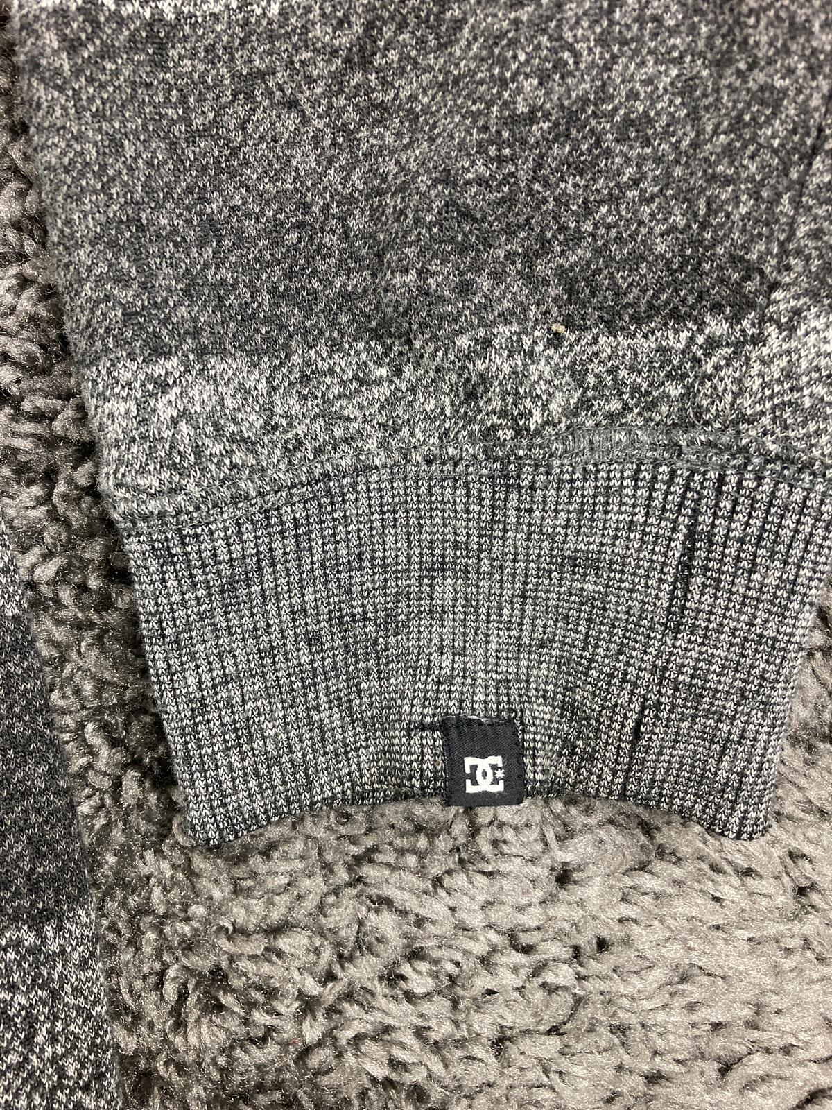 DC Shoes Mens Striped Hoodie Gray Marled Knit Skateboarding Sweatshirt Sz XL