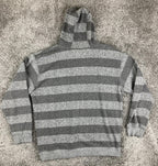 DC Shoes Mens Striped Hoodie Gray Marled Knit Skateboarding Sweatshirt Sz XL