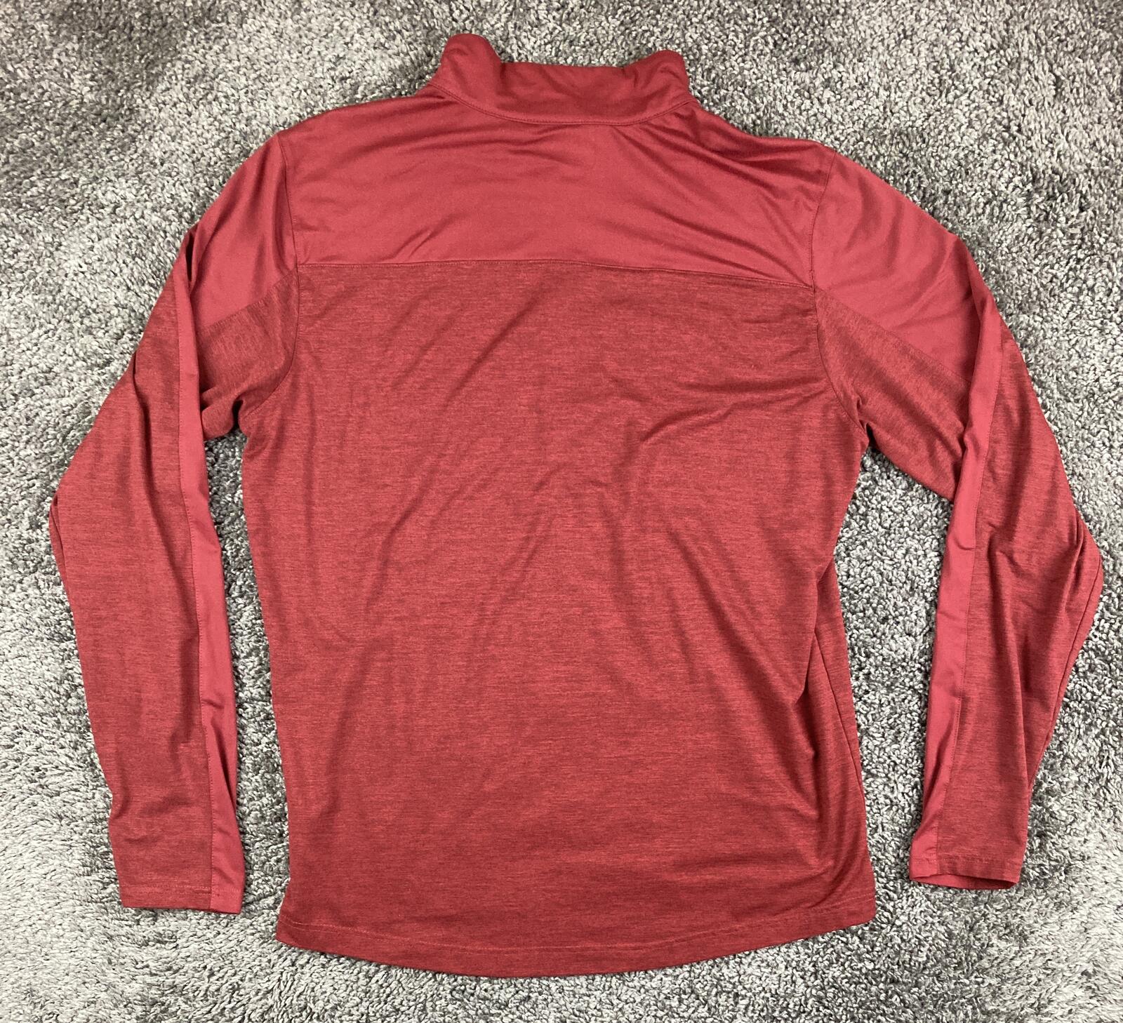 Columbia Mens Red Heather Wickham Hills 1/4 Zip Pullover Omni-Wick Shirt Tech Lg