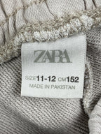 Zara Girls Wide Leg Cargo Sweatpants Sand Beige Plush Jogger Utility  Size 11-12