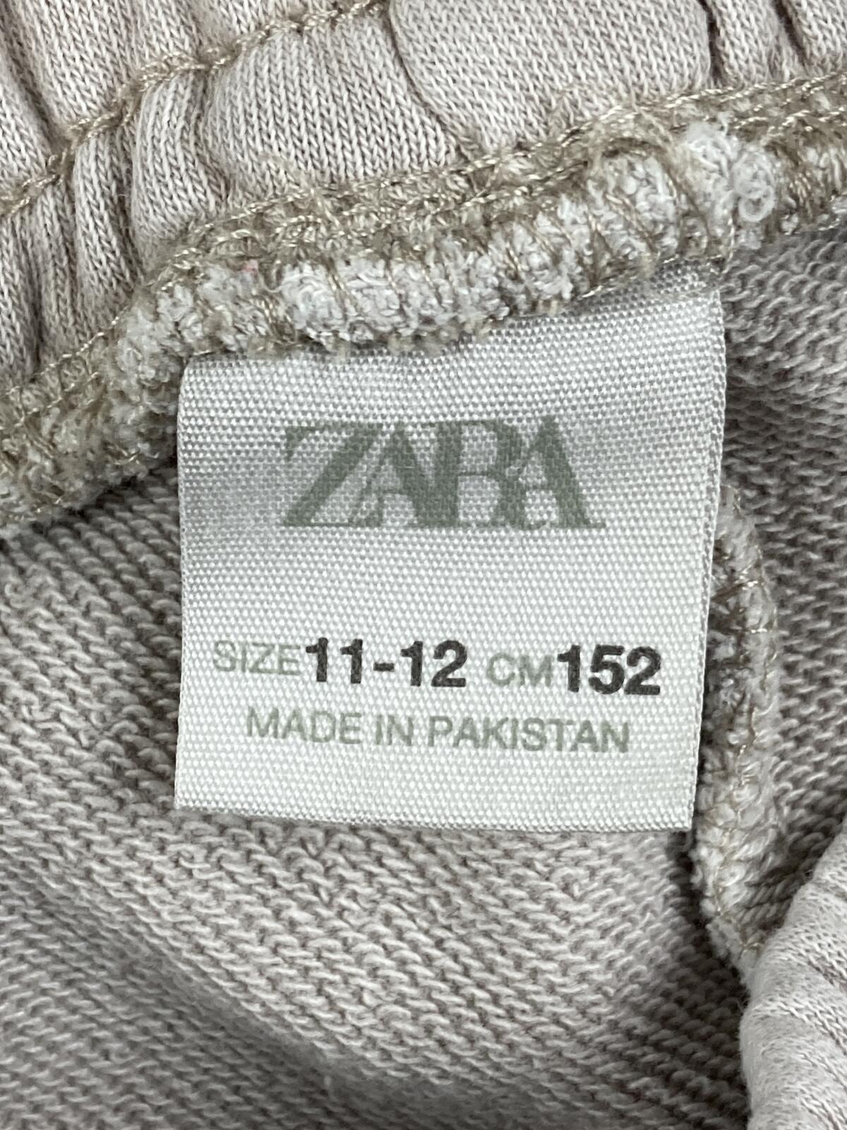 Zara Girls Wide Leg Cargo Sweatpants Sand Beige Plush Jogger Utility  Size 11-12