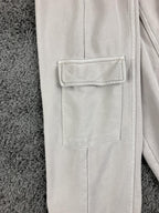 Zara Girls Wide Leg Cargo Sweatpants Sand Beige Plush Jogger Utility  Size 11-12