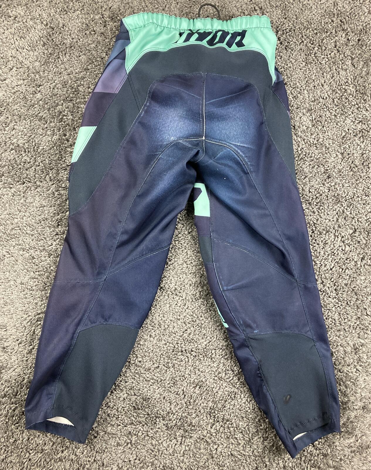 Thor Sector Birdrock Motocross Pants Hip Pads Purple Teal MX Dirt Bike Sz 28