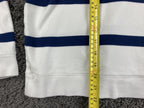 Haven Well Within Organic Cotton Striped Quarter Zip Sweatshirt Navy White Sz L