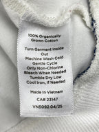 Haven Well Within Organic Cotton Striped Quarter Zip Sweatshirt Navy White Sz L
