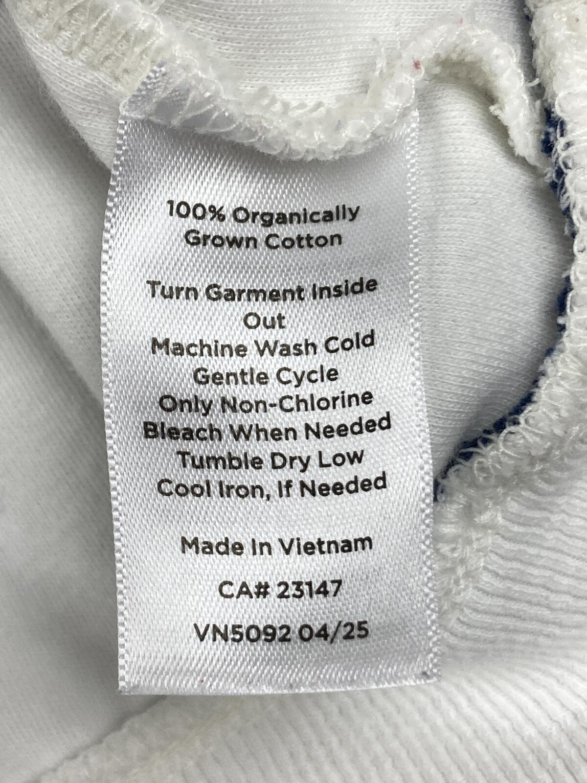 Haven Well Within Organic Cotton Striped Quarter Zip Sweatshirt Navy White Sz L