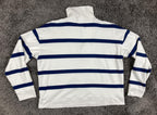 Haven Well Within Organic Cotton Striped Quarter Zip Sweatshirt Navy White Sz L