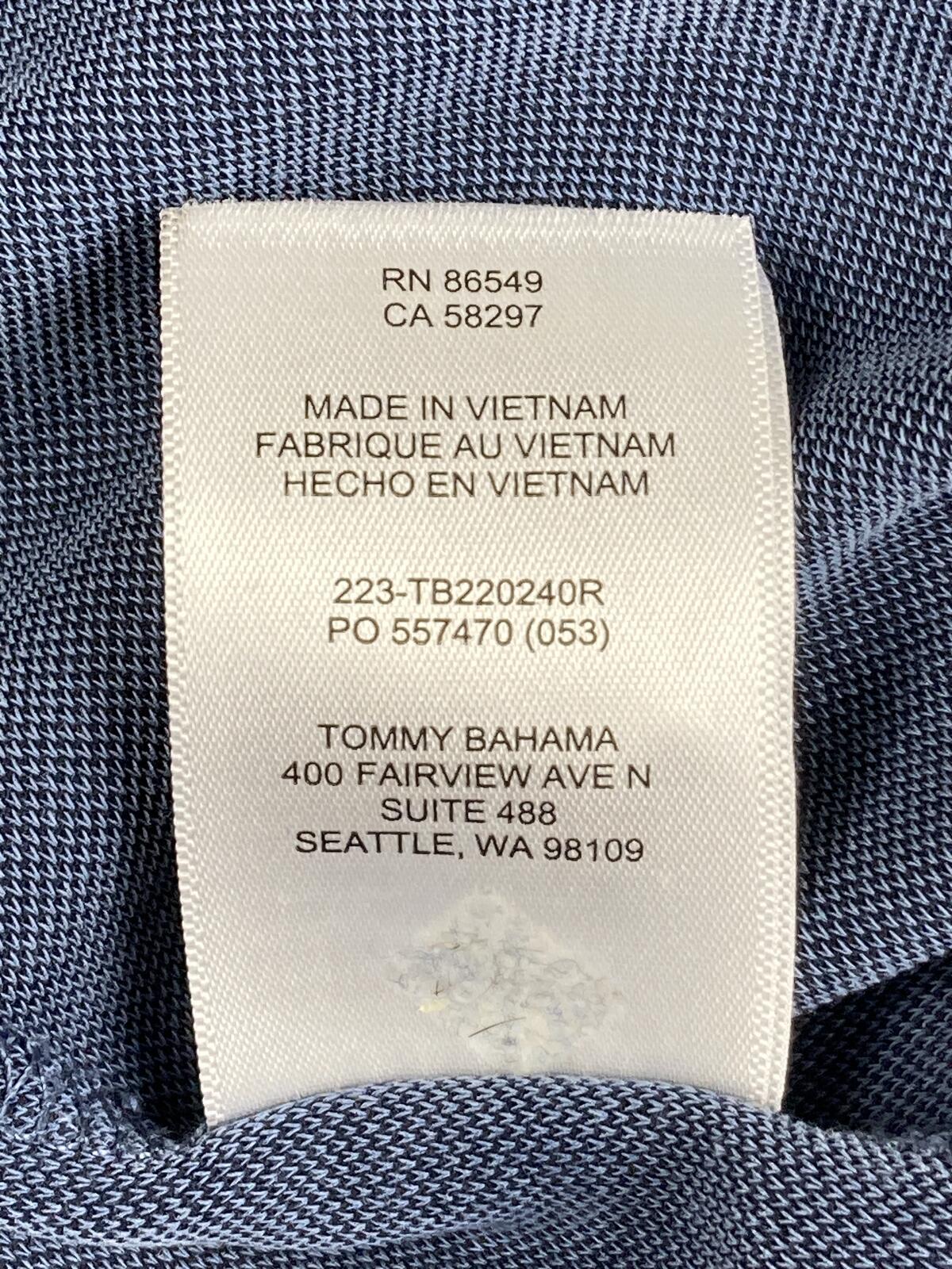 Tommy Bahama Men’s Shoreline Polo Shirt Marlin Logo Blue Tencel Blend Sz XL