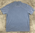 Tommy Bahama Men’s Shoreline Polo Shirt Marlin Logo Blue Tencel Blend Sz XL