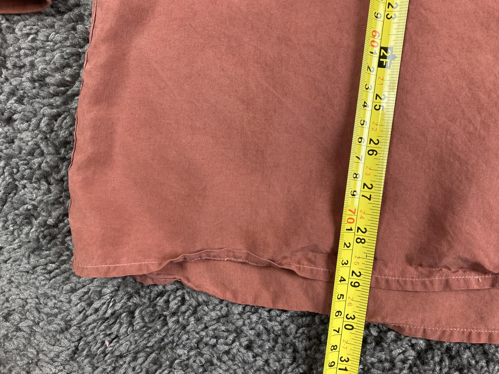 Burma Bibas Mens Silk Shirt Vintage Long Sleeve Clay Pink Sandwashed Sueded Sz M