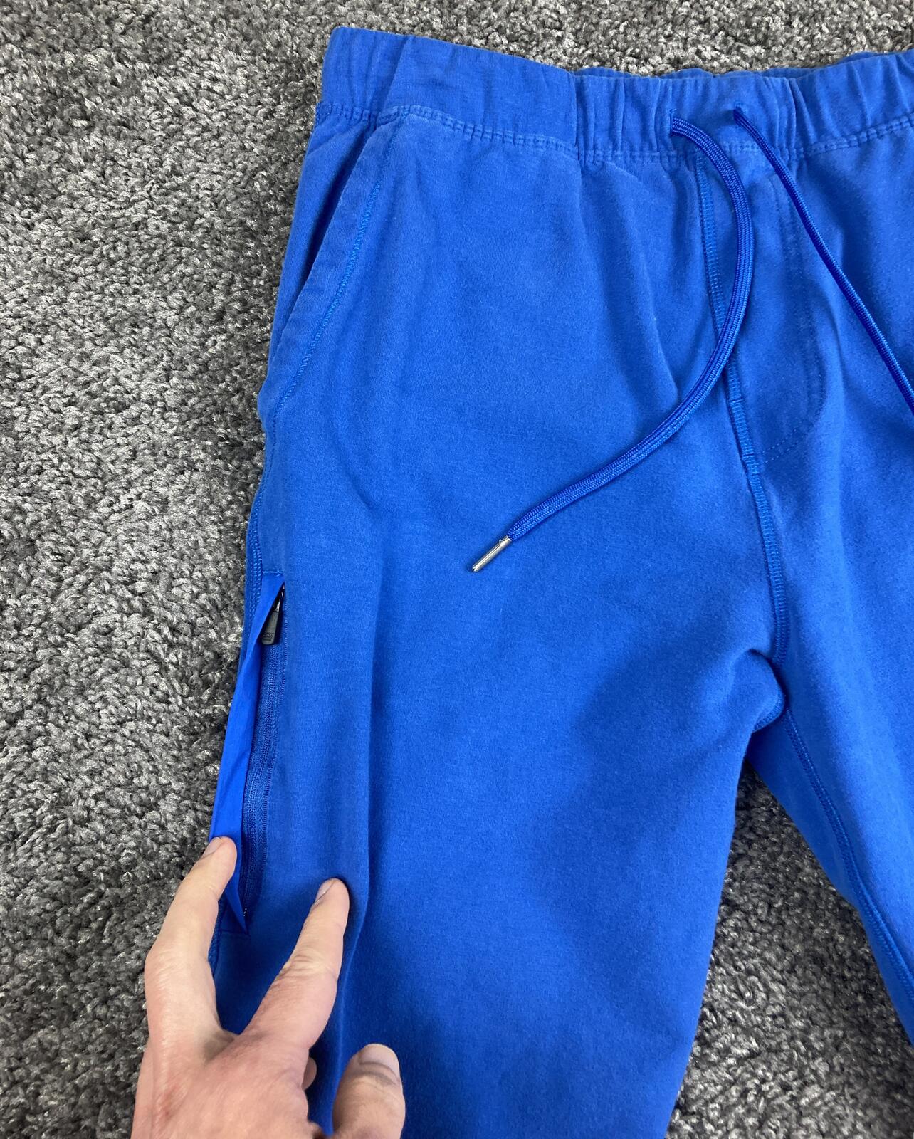 Mack Weldon Ace Sweatpants Mens Blue Jogger French Terry Zipper Pockets Sz M
