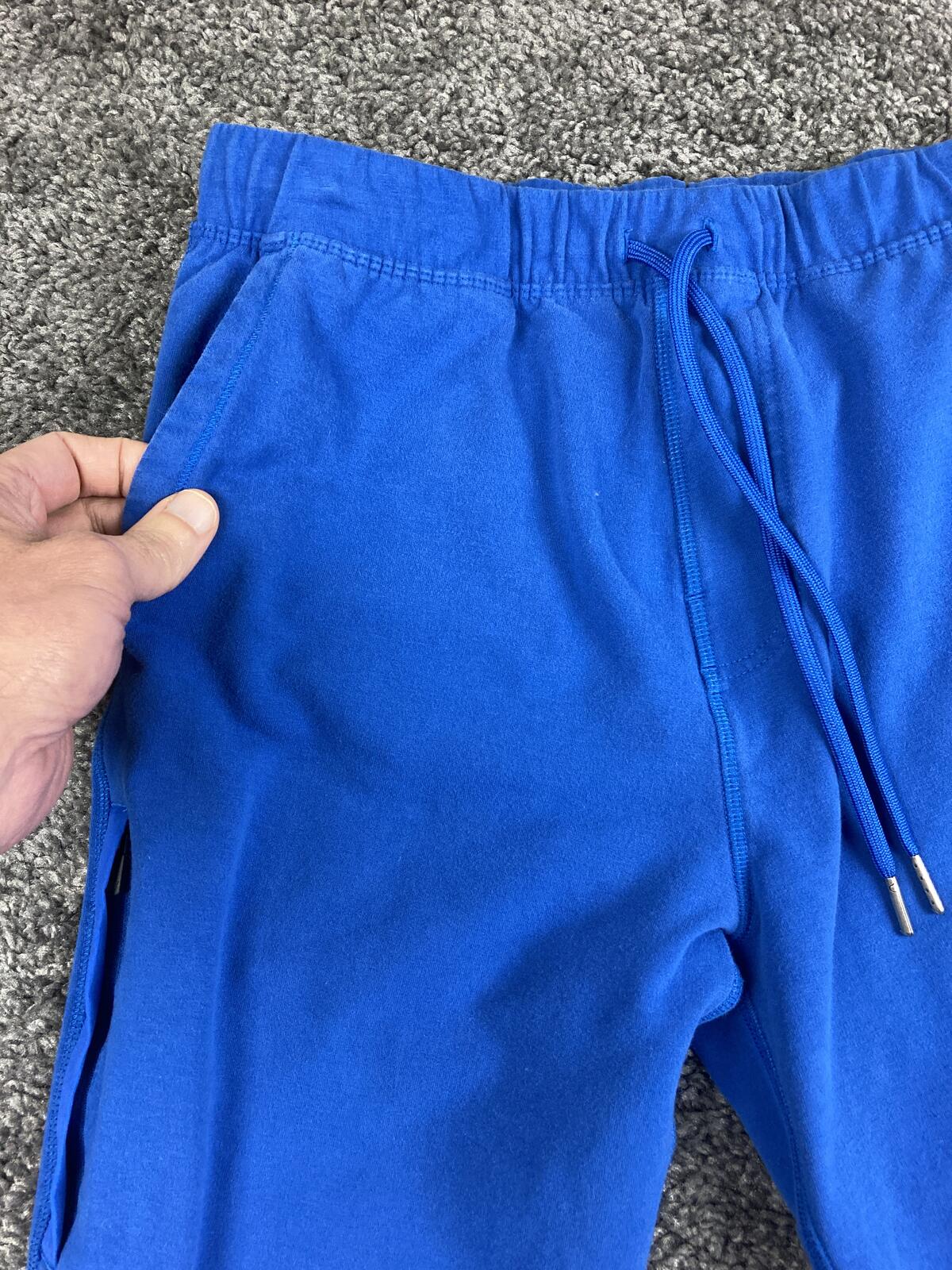 Mack Weldon Ace Sweatpants Mens Blue Jogger French Terry Zipper Pockets Sz M