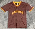 San Diego Padres Ed Whitson 31 Jersey Brown Gold Retro SGA Baseball Sz XL