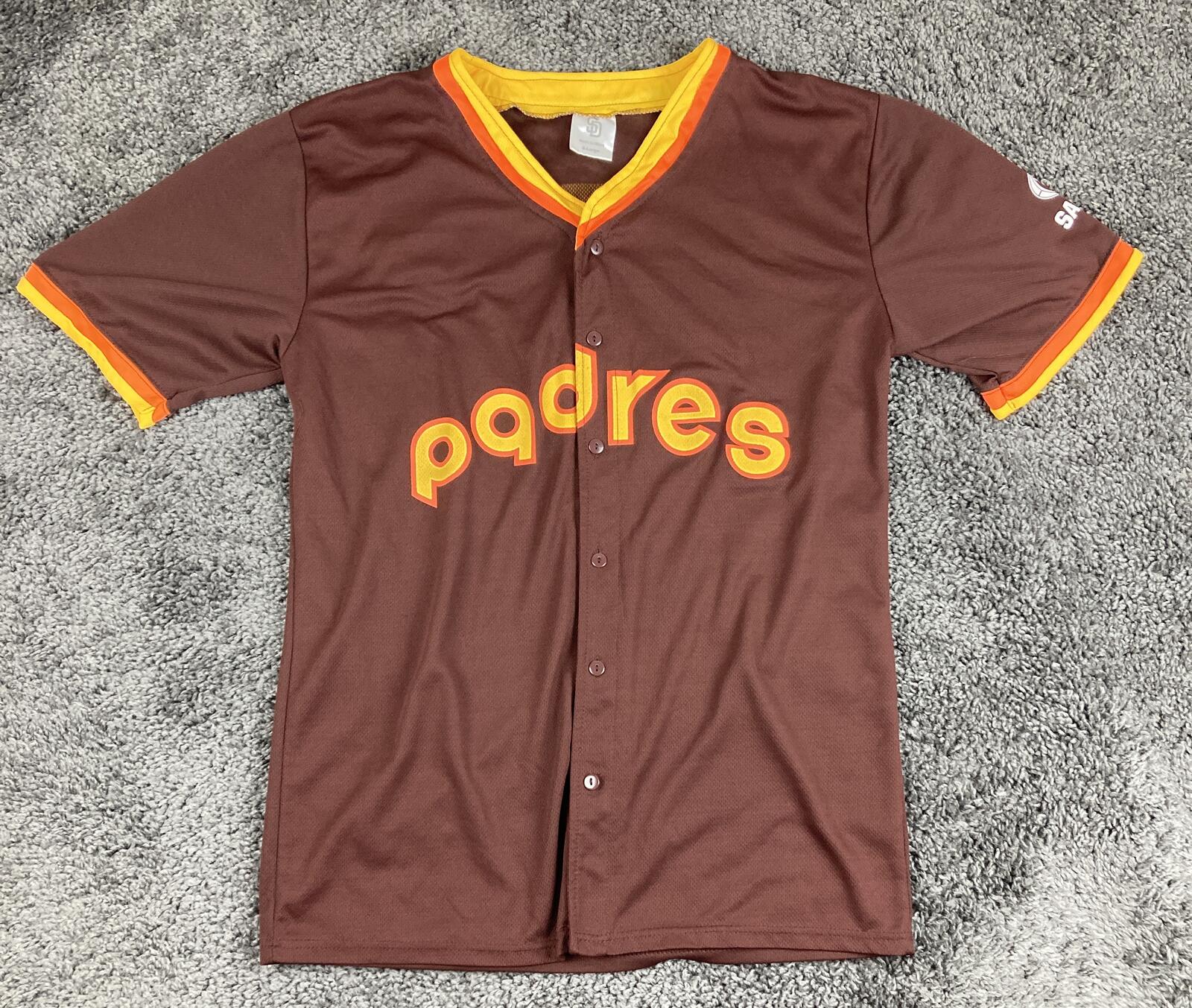 San Diego Padres Ed Whitson 31 Jersey Brown Gold Retro SGA Baseball Sz XL