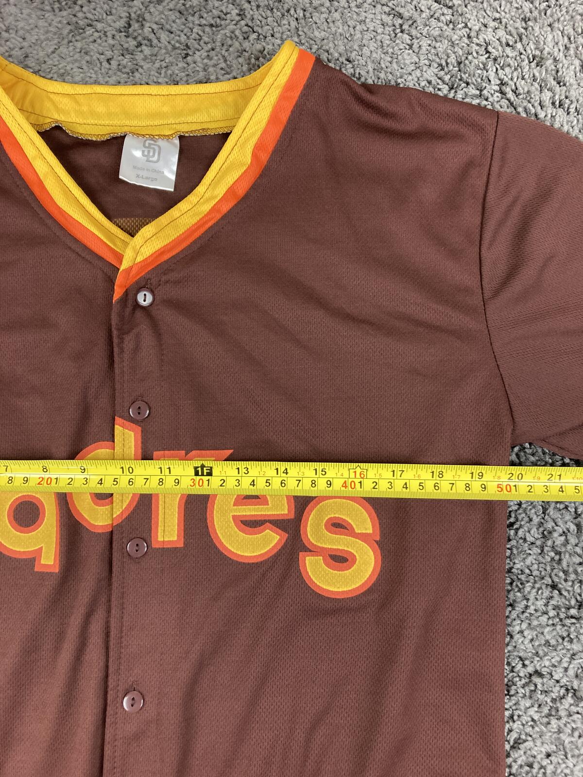 San Diego Padres Ed Whitson 31 Jersey Brown Gold Retro SGA Baseball Sz XL