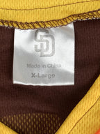 San Diego Padres Ed Whitson 31 Jersey Brown Gold Retro SGA Baseball Sz XL