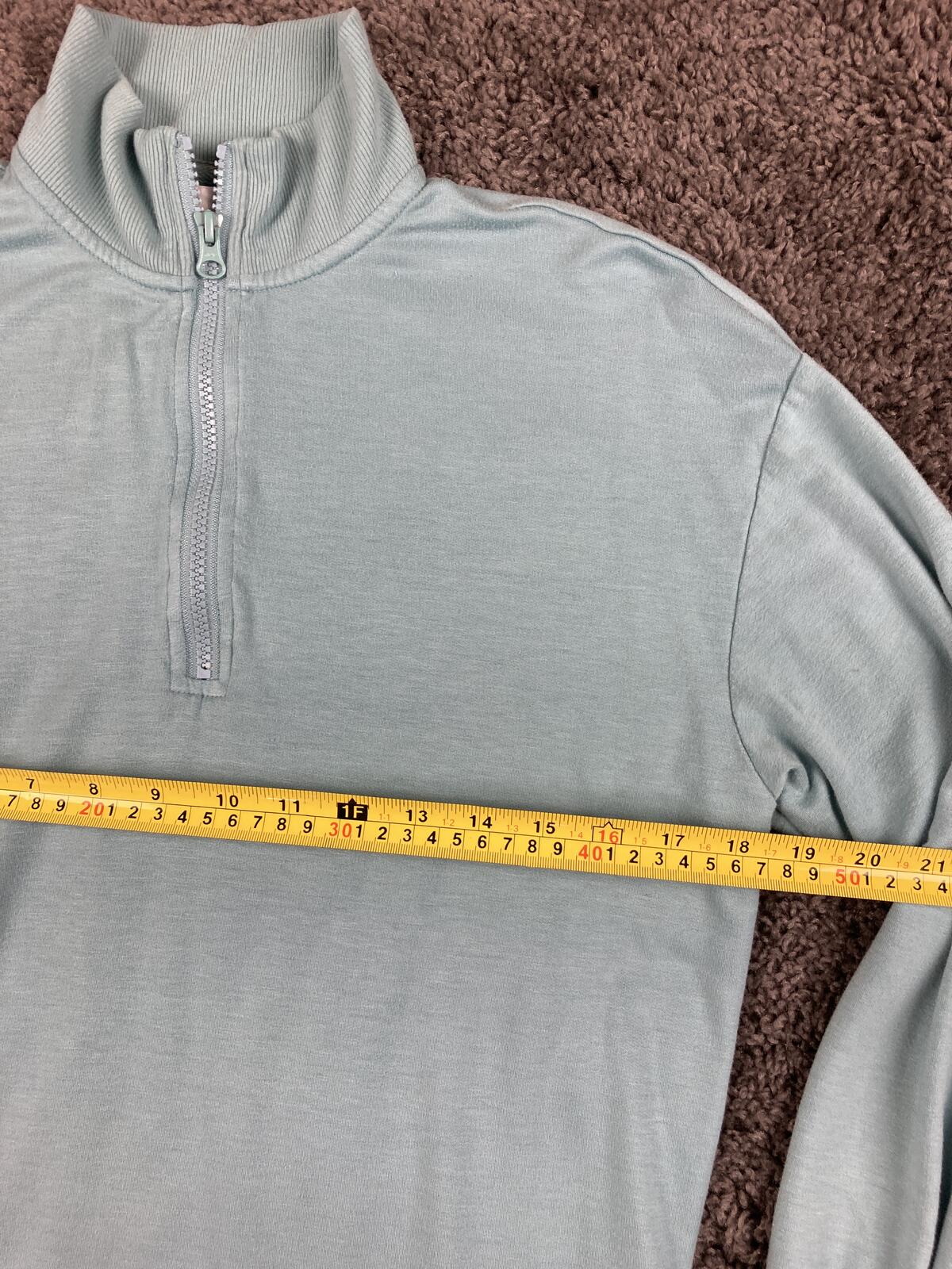 Three Dots Womens Nile Blue Quarter Zip Pullover Sweatshirt Super Soft Size XS