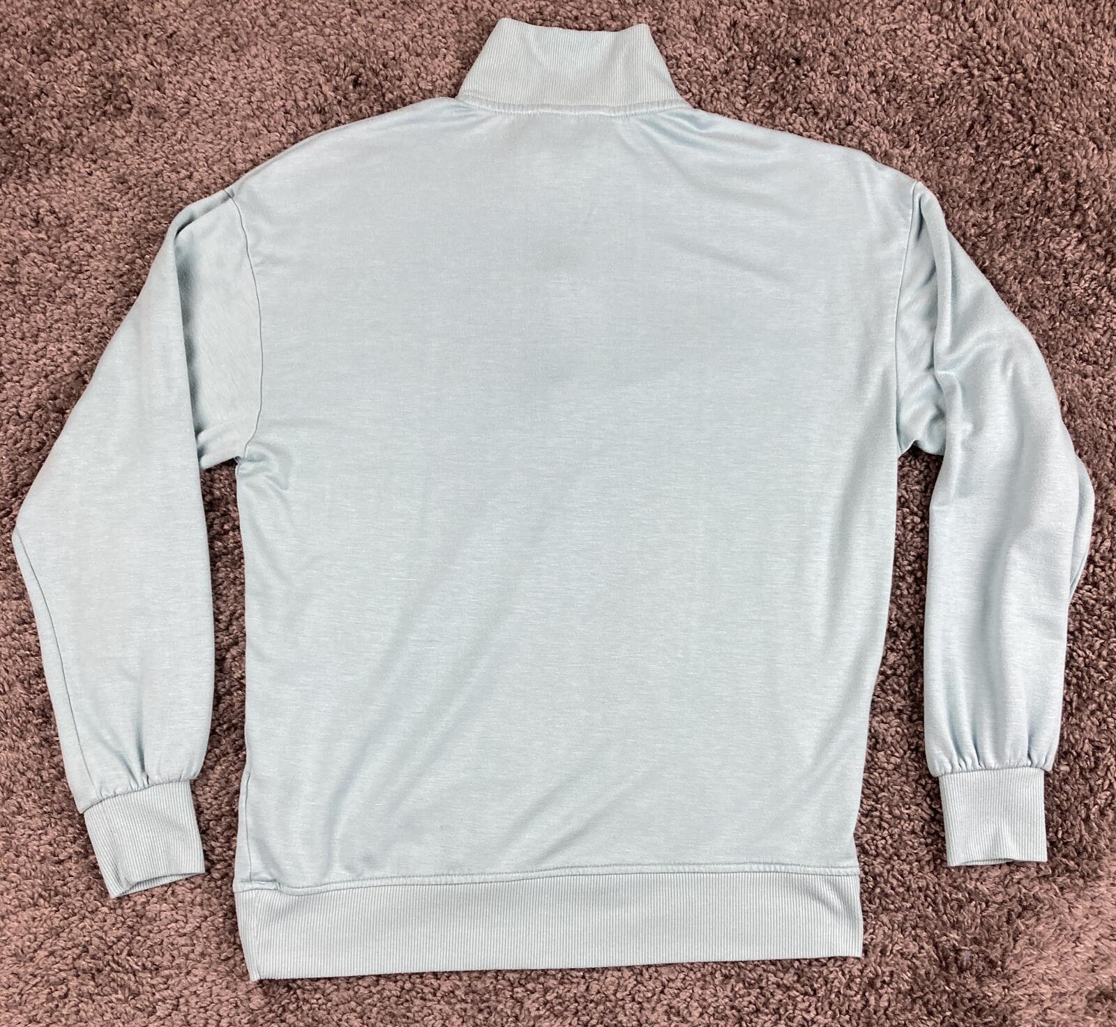 Three Dots Womens Nile Blue Quarter Zip Pullover Sweatshirt Super Soft Size XS