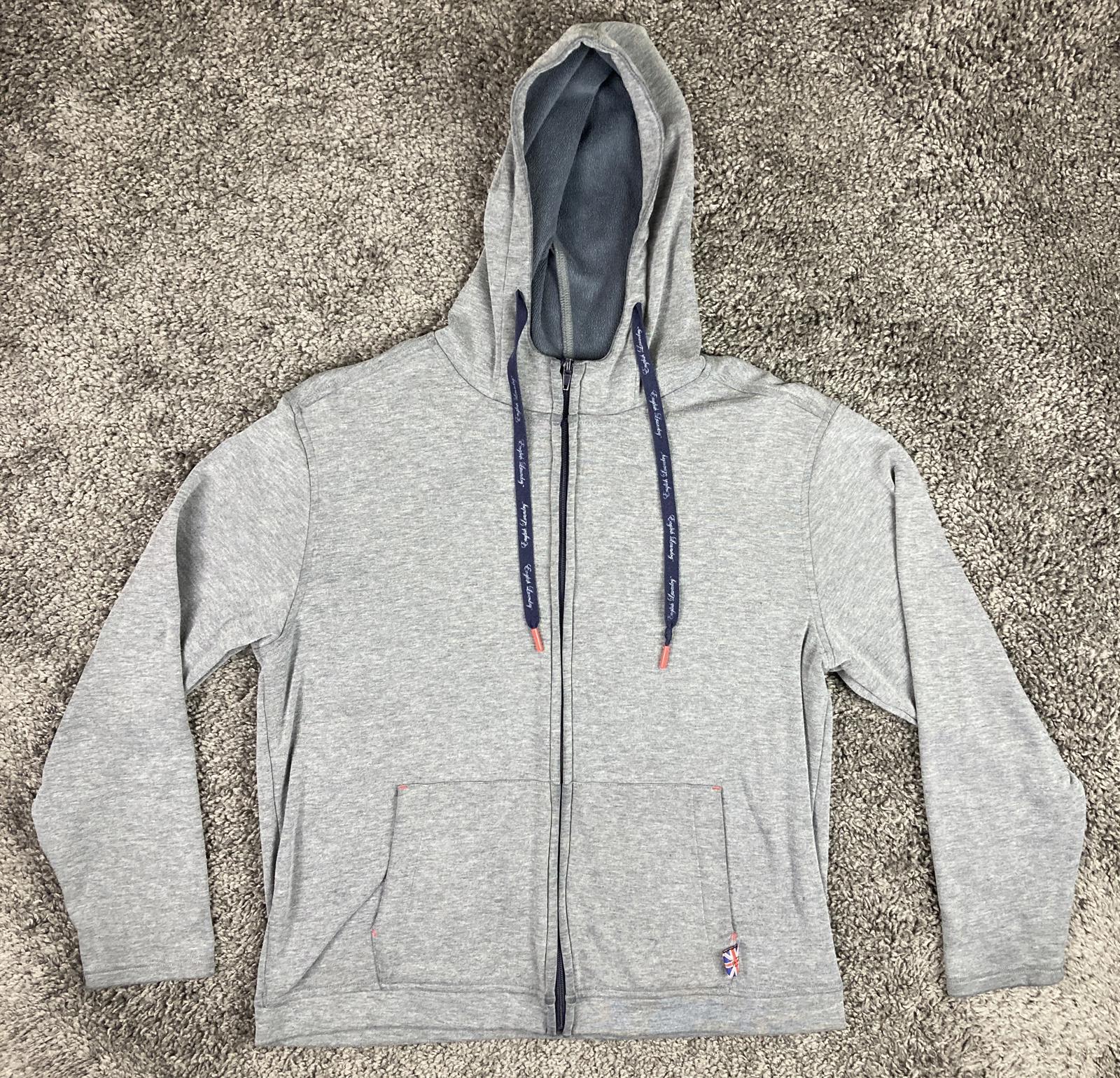 English Laundry Men’s Full Zip Hoodie Sweatshirt Large Gray