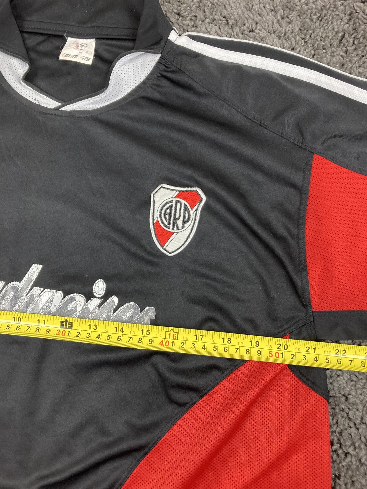 Vintage River Plate Jersey 2004/2005 Budweiser Soccer Shirt Black Red Size L