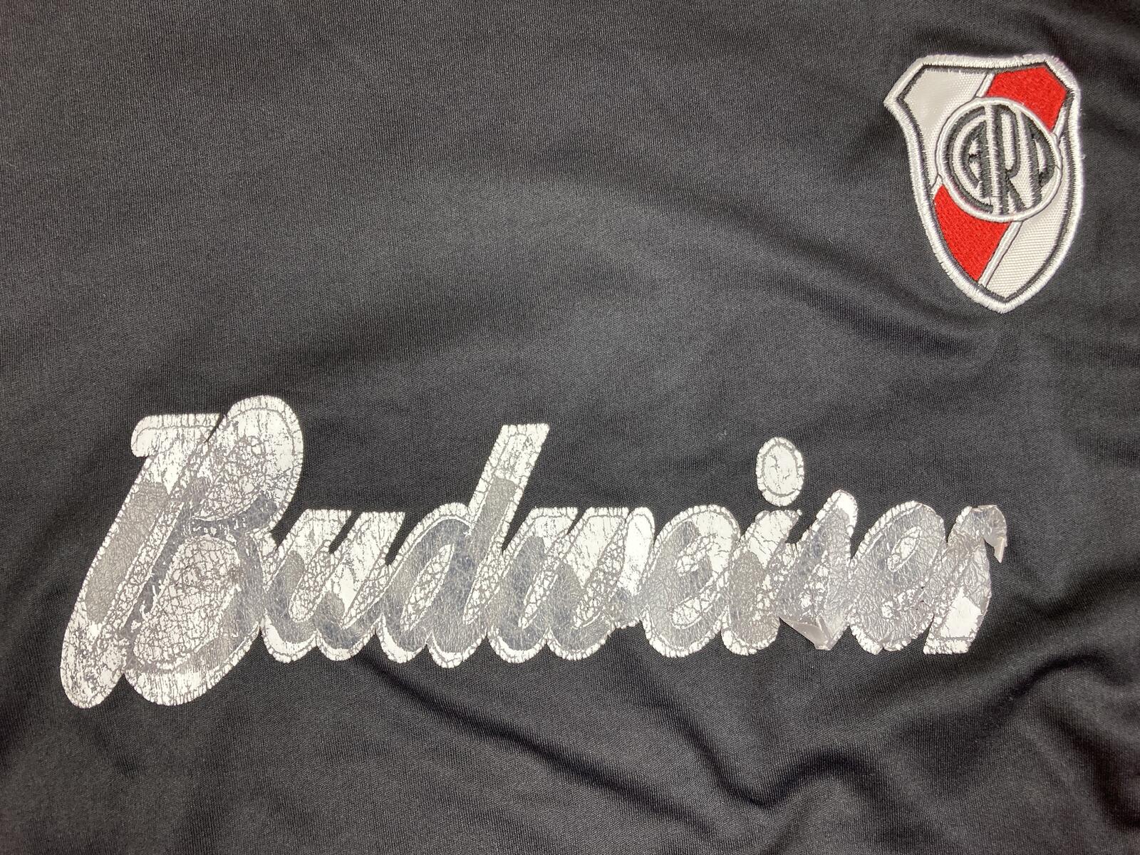 Vintage River Plate Jersey 2004/2005 Budweiser Soccer Shirt Black Red Size L