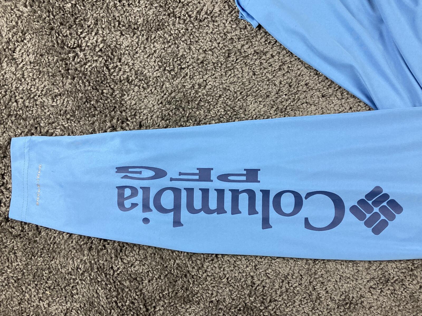 Columbia PFG Long Sleeve Fishing Shirt Men's Blue Omni Shade Sz XXL