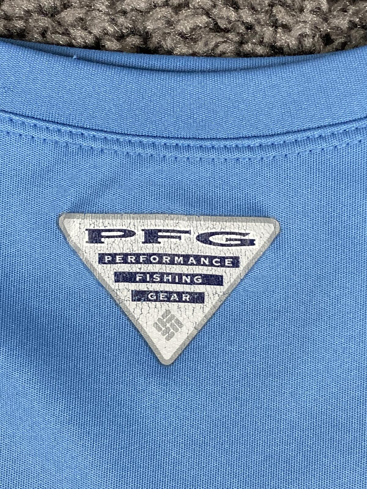 Columbia PFG Long Sleeve Fishing Shirt Men's Blue Omni Shade Sz XXL