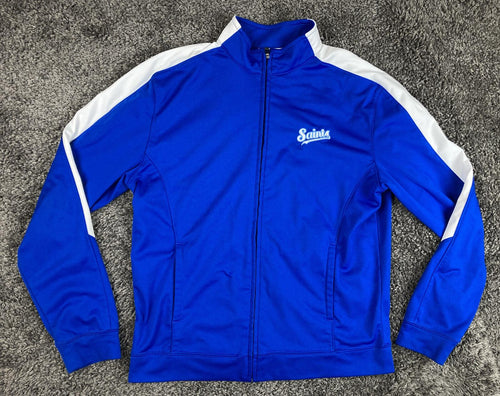 Augusta Track Jacket Saints Blue White Full Zip Athletic Sz Youth L