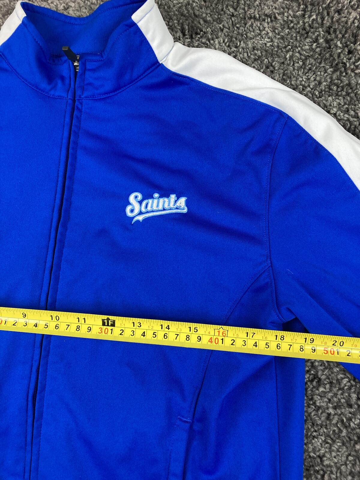 Augusta Track Jacket Saints Blue White Full Zip Athletic Sz Youth L