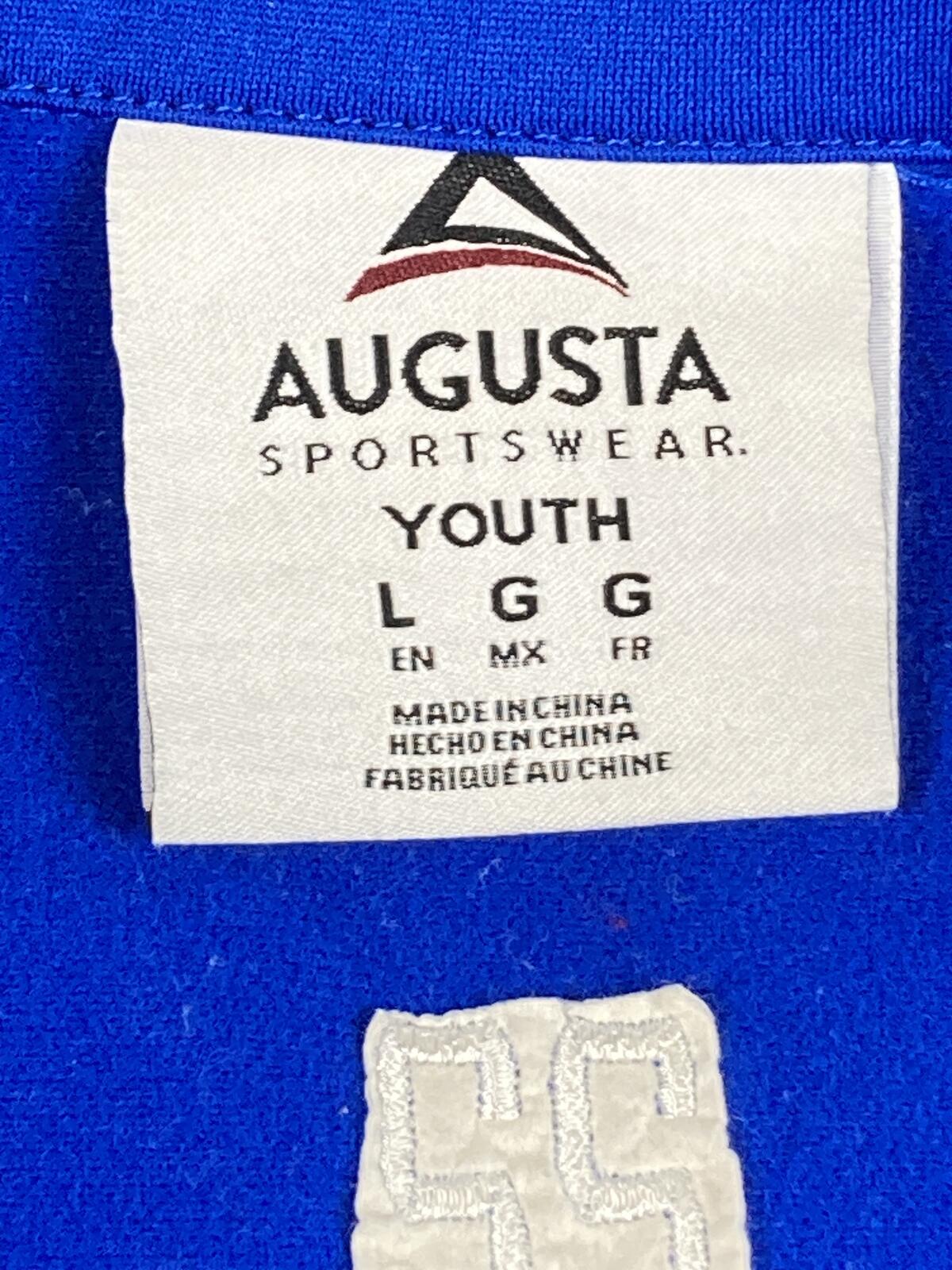 Augusta Track Jacket Saints Blue White Full Zip Athletic Sz Youth L