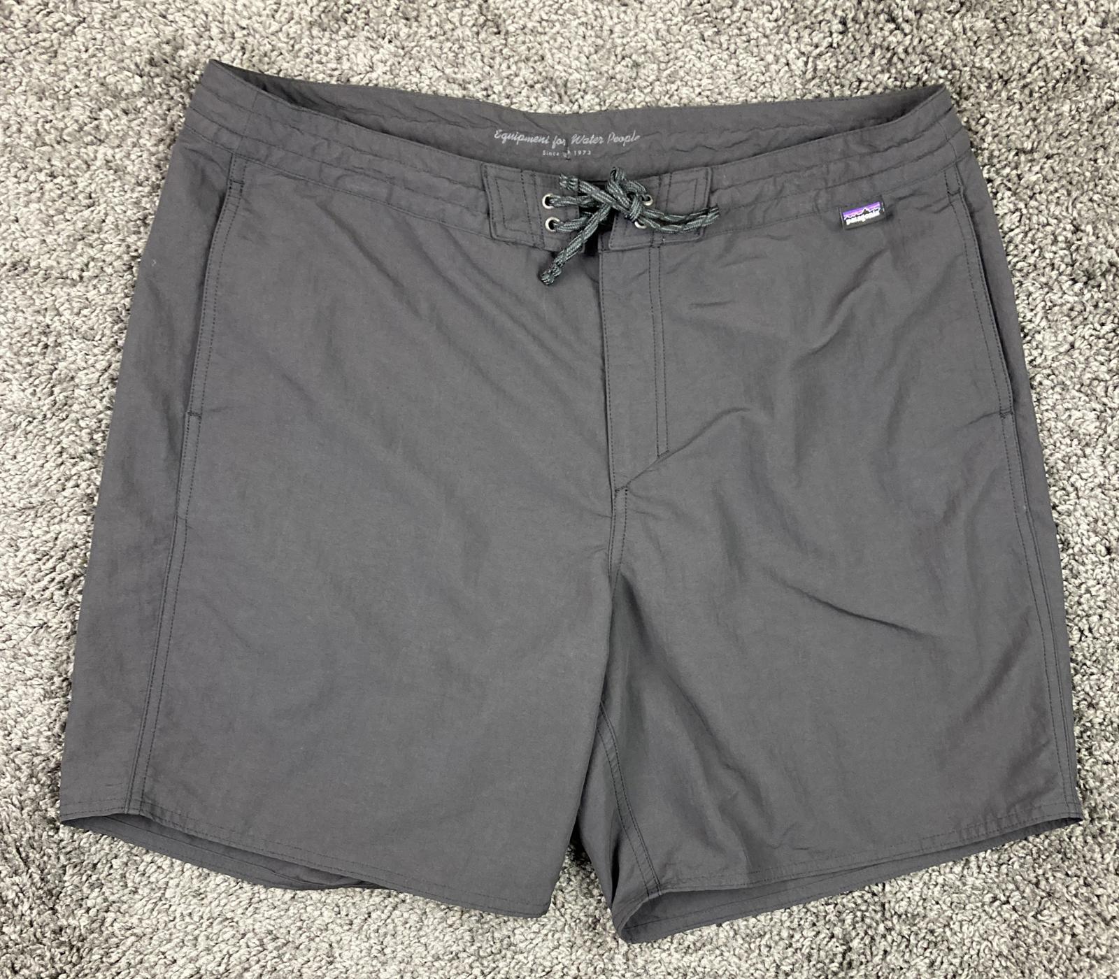 Patagonia Boardshorts Mens Sz 36 Dark Gray Surf Swim Shorts Drawstring Quick Dry